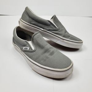 Vans Slip On Shoes Gray Off The Wall Mens 6 Womans 7.5